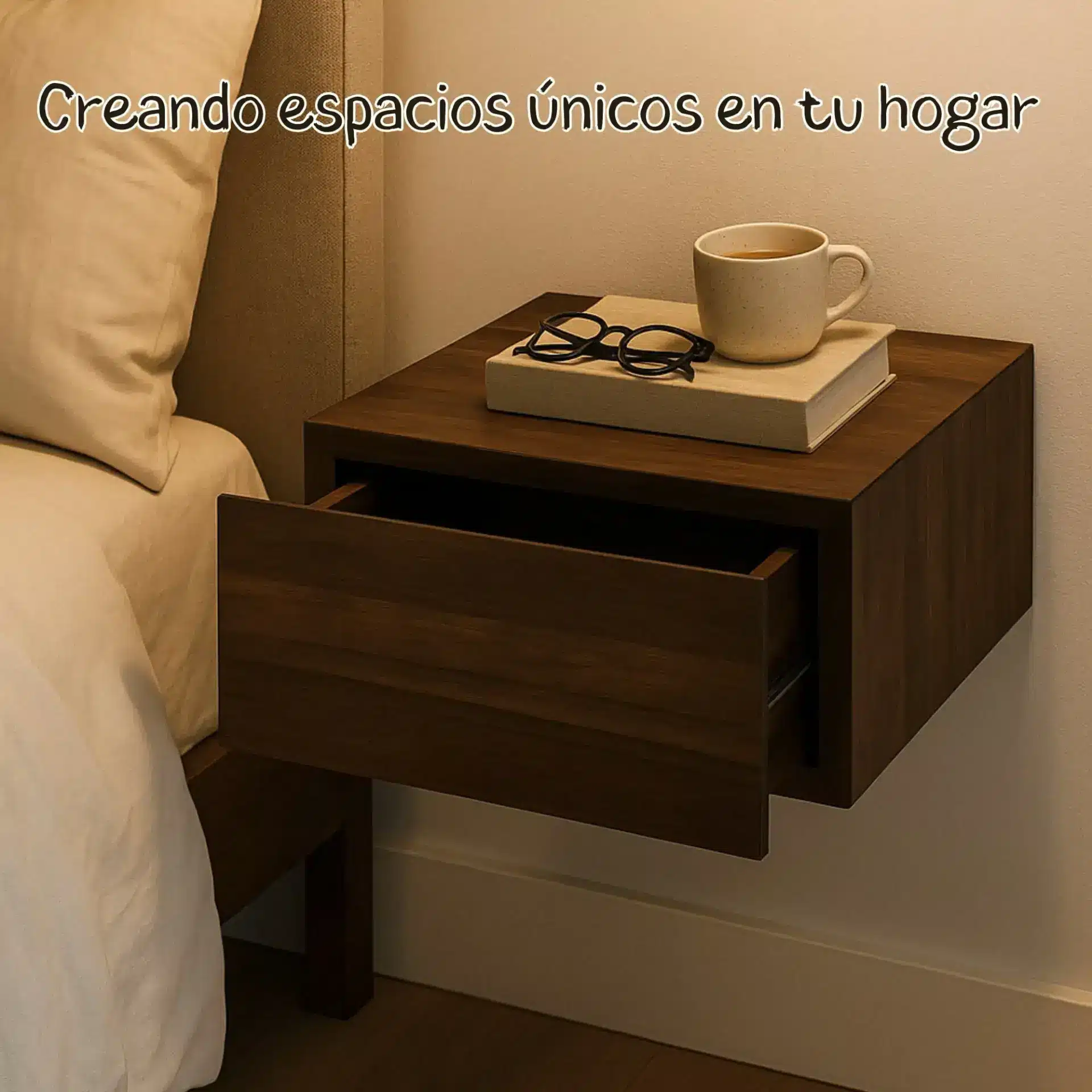 Mesita de noche flotante Cajon Oculto