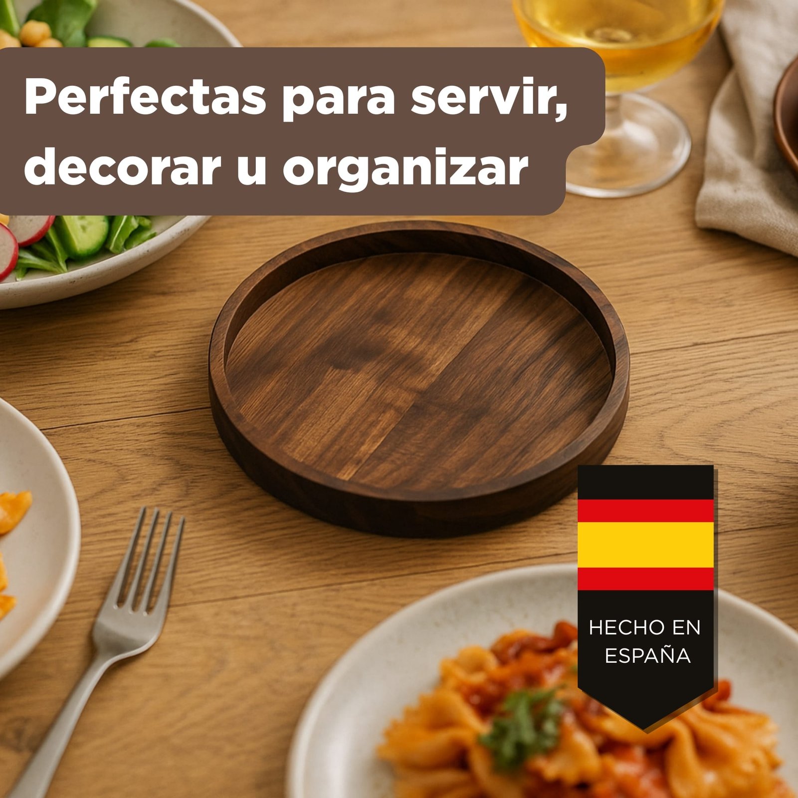Bandeja Redonda de Madera