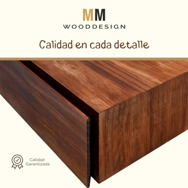 Mesilla de noche flotante de madera maciza - Imagen 3