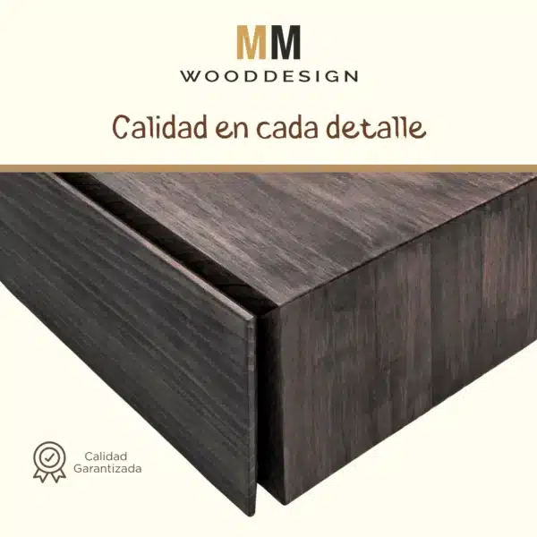 Mesilla de noche flotante de madera maciza - Imagen 8