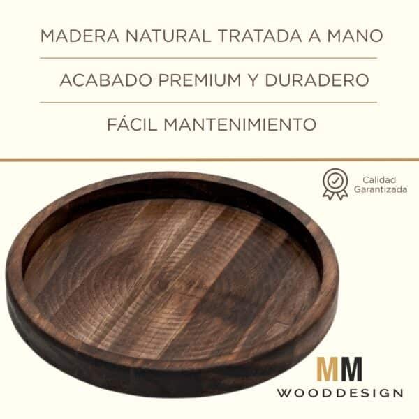 Bandeja Redonda de Madera - Imagen 5